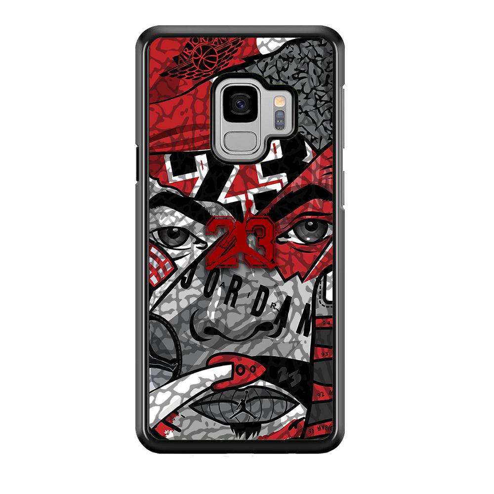 Air Jordan Face Without Mask Samsung Galaxy S9 Case-Rubber Black (2D Case)-Oxvistore