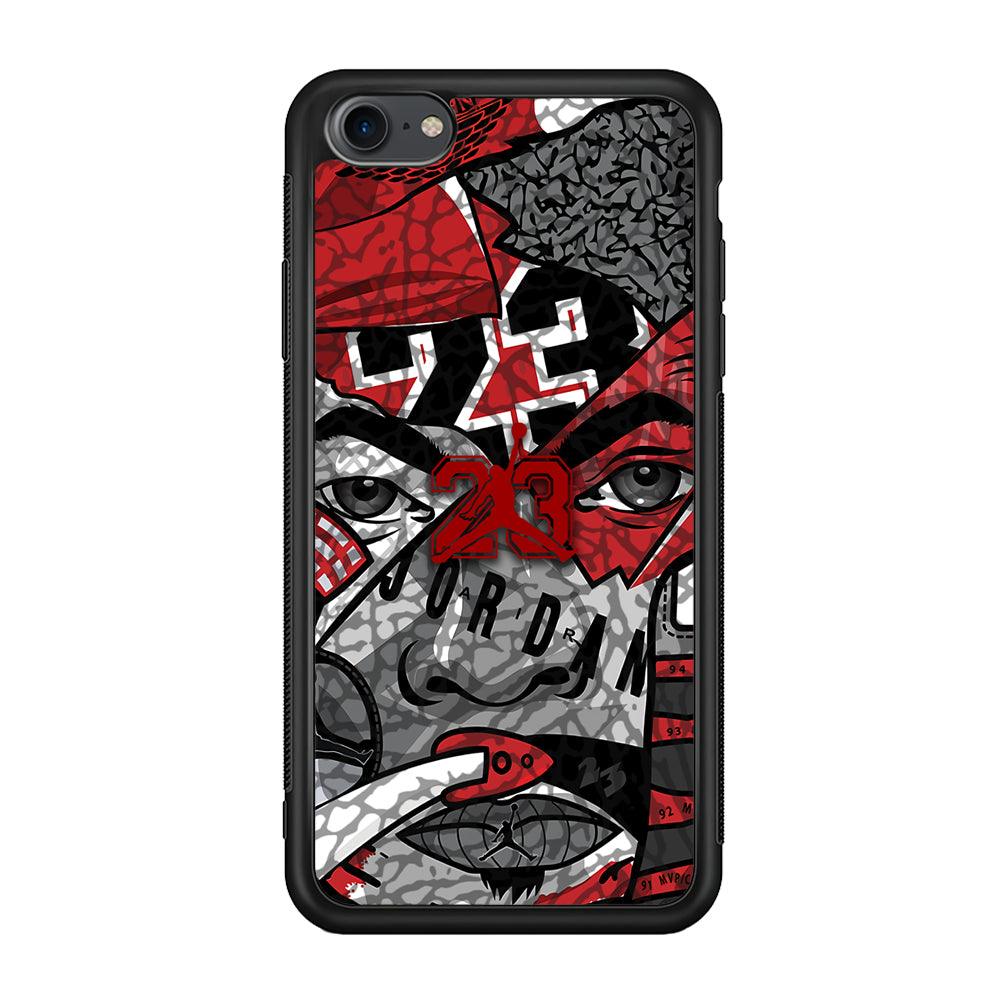 Air Jordan Face Without Mask iPhone 8 Case-Rubber Black (2D Case)-Oxvistore