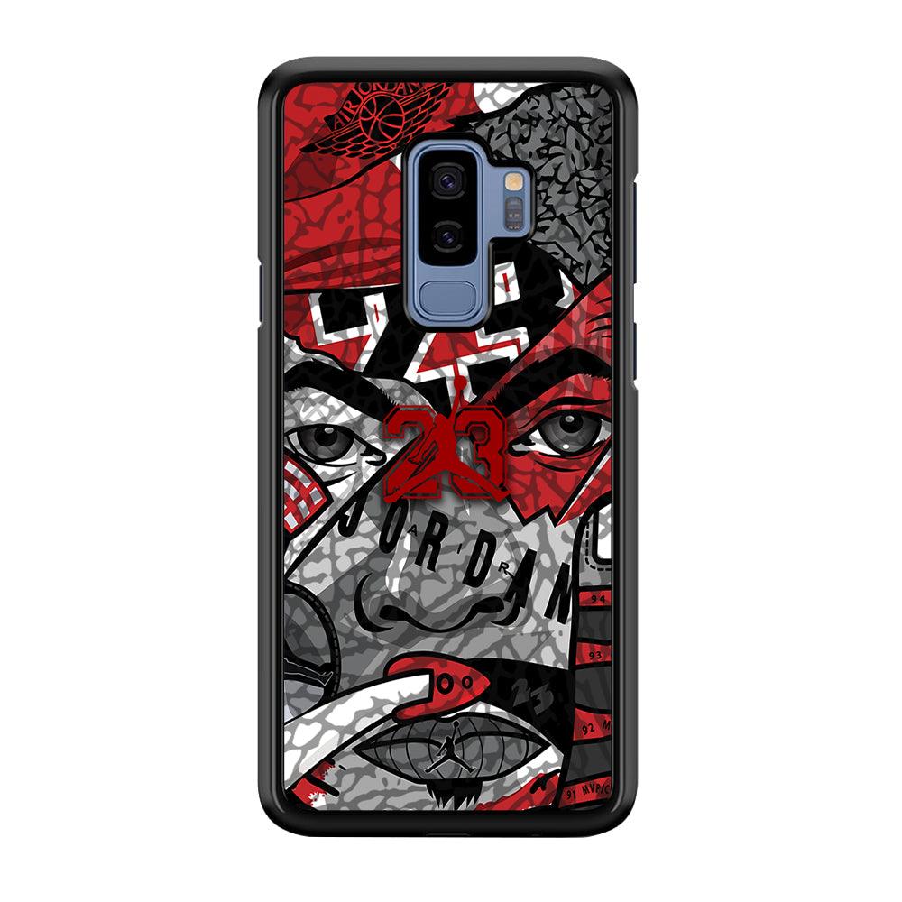Air Jordan Face Without Mask Samsung Galaxy S9 Plus Case-Rubber Black (2D Case)-Oxvistore