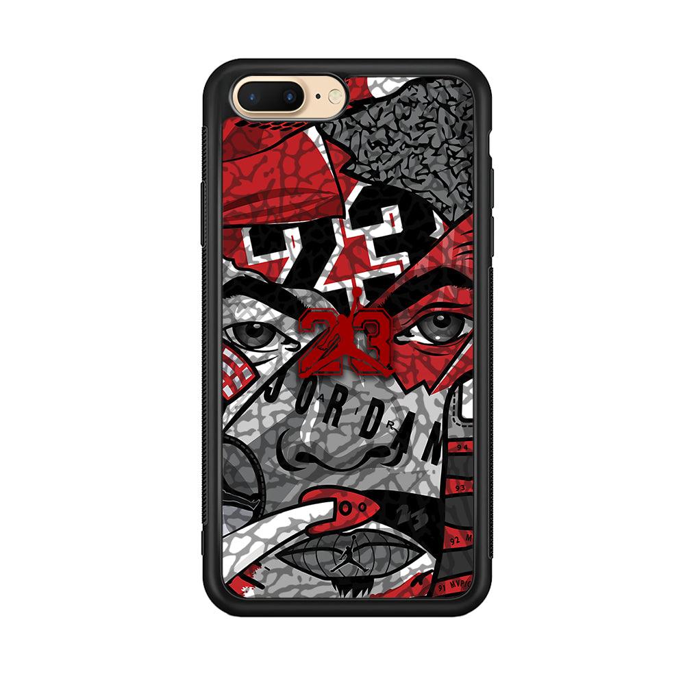 Air Jordan Face Without Mask iPhone 8 plus Case-Rubber Black (2D Case)-Oxvistore