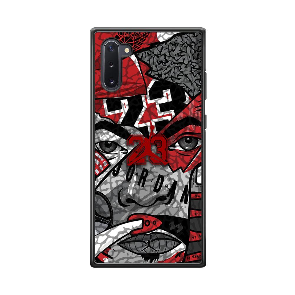 Air Jordan Face Without Mask Samsung Galaxy Note 10 Case-Rubber Black (2D Case)-Oxvistore