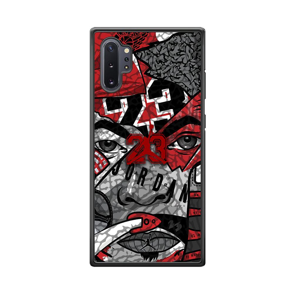 Air Jordan Face Without Mask Samsung Galaxy Note 10 Plus Case-Rubber Black (2D Case)-Oxvistore