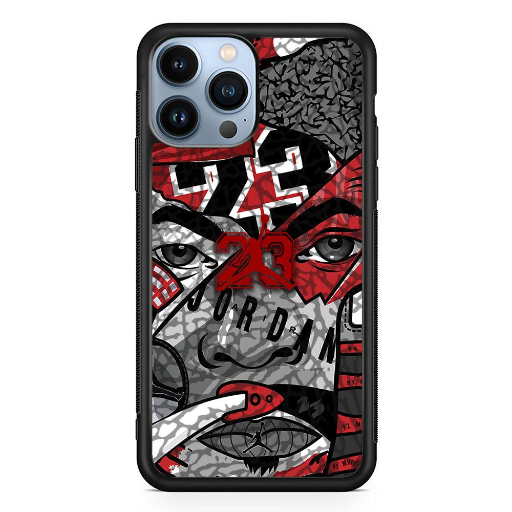 Air Jordan Face Without Mask iPhone 14 Pro Max Case-Rubber Black (2D Case)-Oxvistore