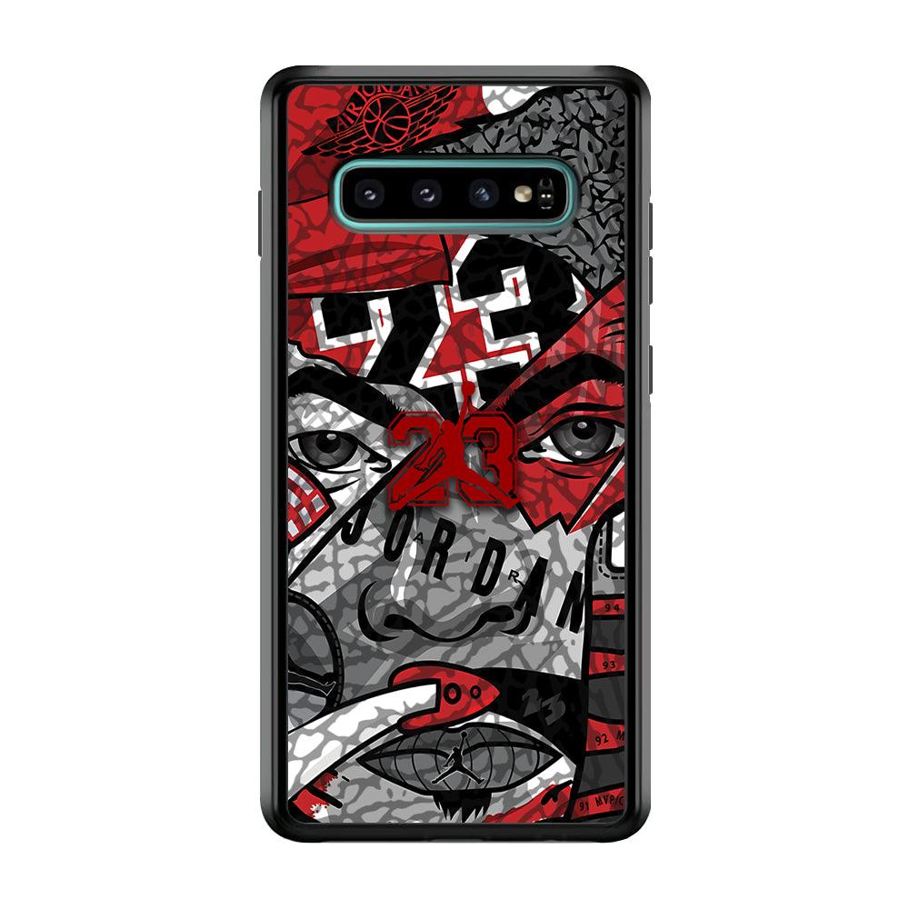 Air Jordan Face Without Mask Samsung Galaxy S10 Plus Case-Rubber Black (2D Case)-Oxvistore