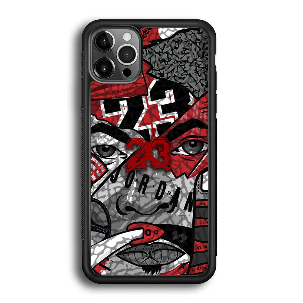 Air Jordan Face Without Mask iPhone 12 Pro Max Case-Rubber Black (2D Case)-Oxvistore