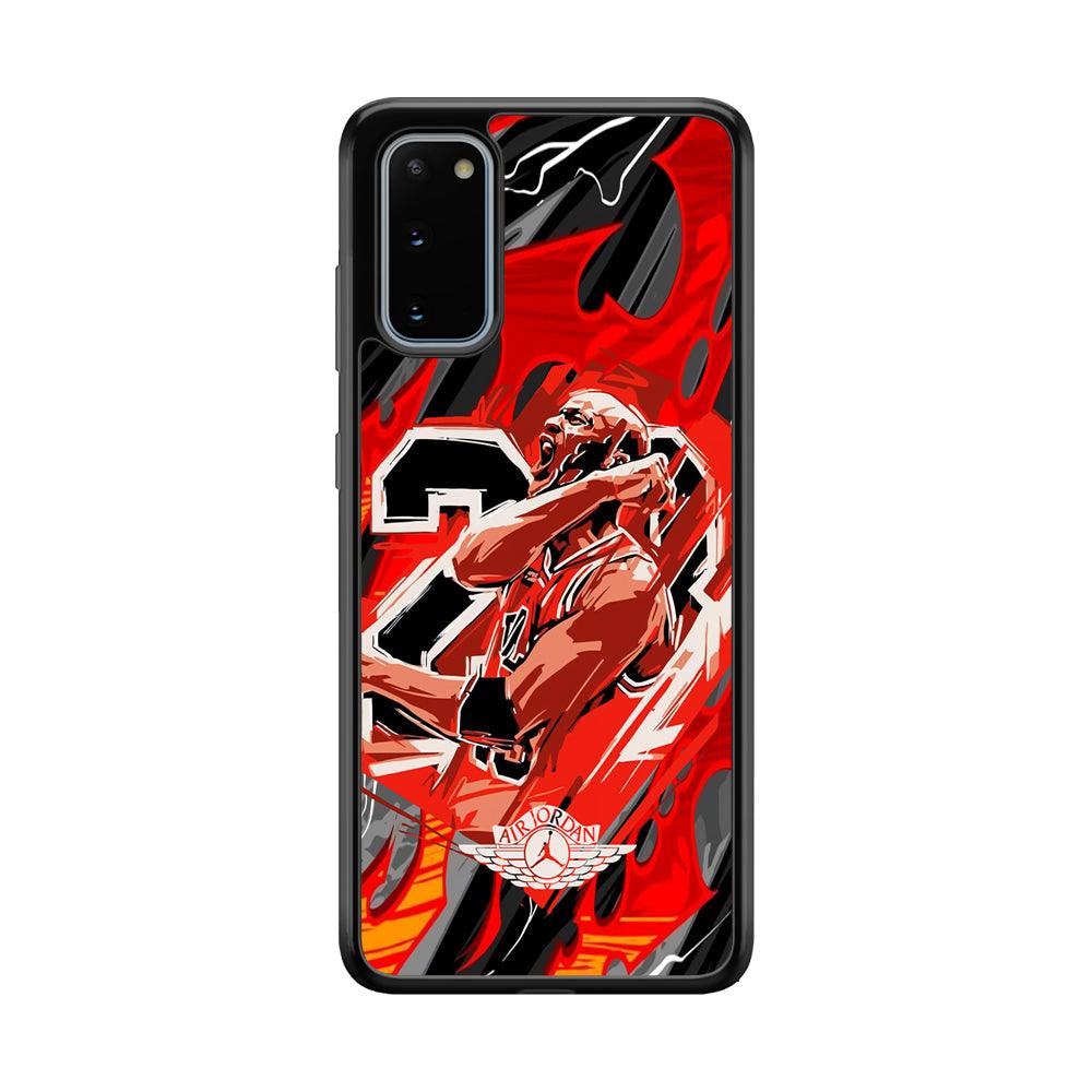 Air Jordan Flaming Spirit Samsung Galaxy S20 Case-Rubber Black (2D Case)-Oxvistore