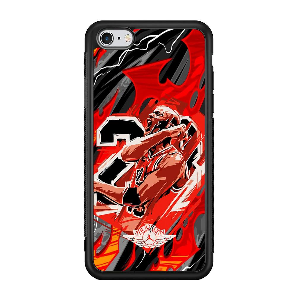 Air Jordan Flaming Spirit iPhone 6 Plus | 6s Plus Case-Rubber Black (2D Case)-Oxvistore