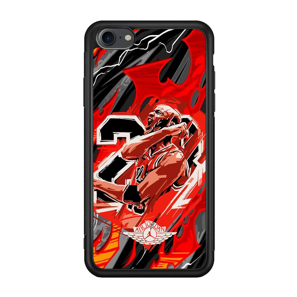 Air Jordan Flaming Spirit iPhone 7 Case-Rubber Black (2D Case)-Oxvistore