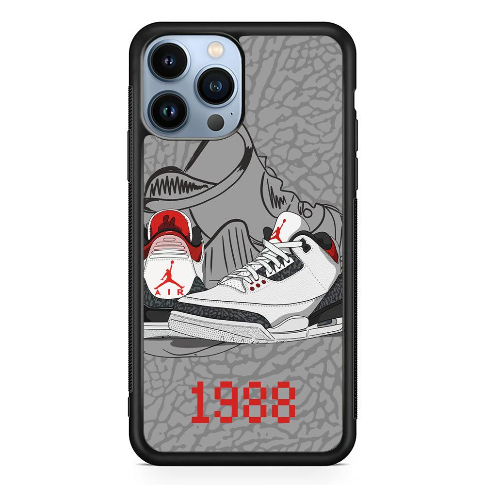 Air Jordan From The Past iPhone 14 Pro Max Case-Rubber Black (2D Case)-Oxvistore