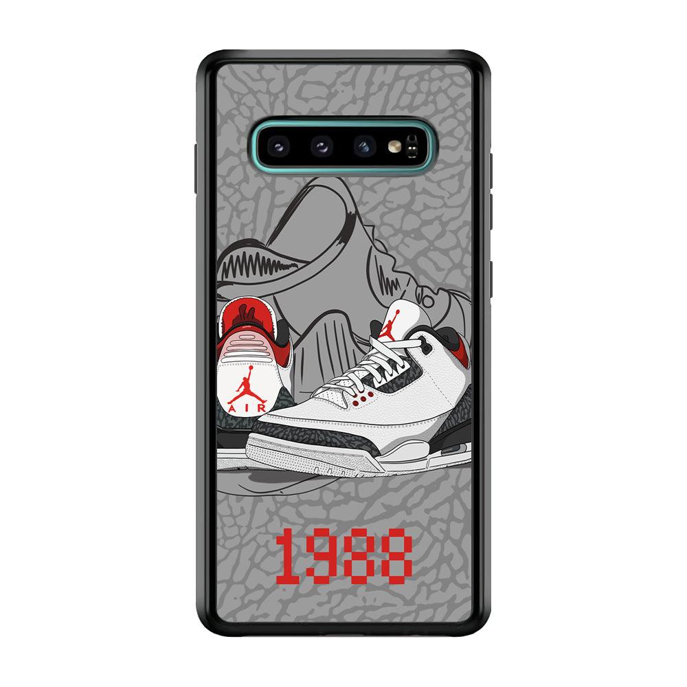 Air Jordan From The Past Samsung Galaxy S10 Case-Rubber Black (2D Case)-Oxvistore