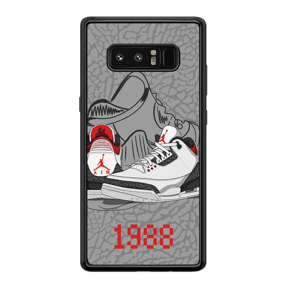 Air Jordan From The Past Samsung Galaxy Note 8 Case-Rubber Black (2D Case)-Oxvistore