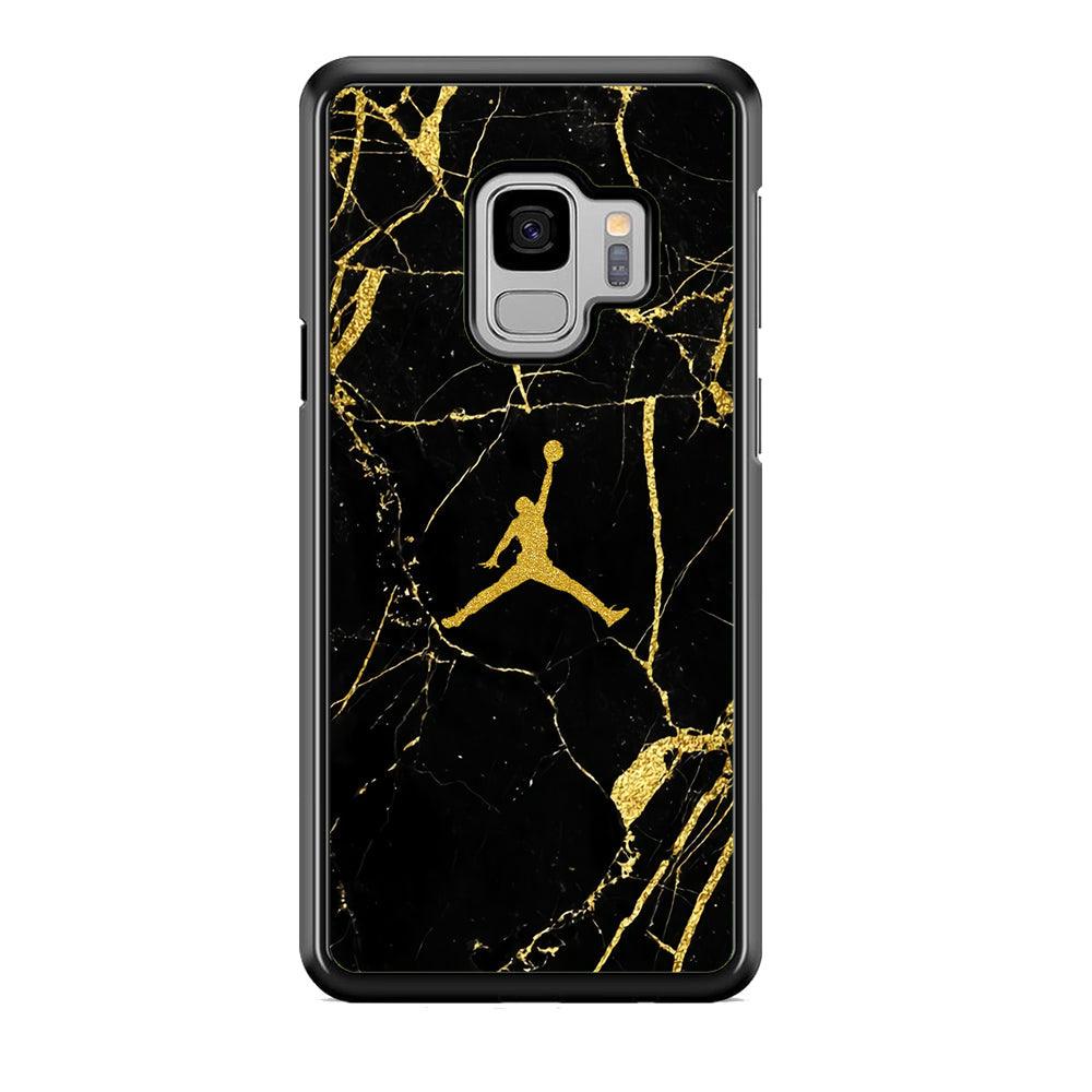 Air Jordan Golden Root Marble Samsung Galaxy S9 Case-Rubber Black (2D Case)-Oxvistore