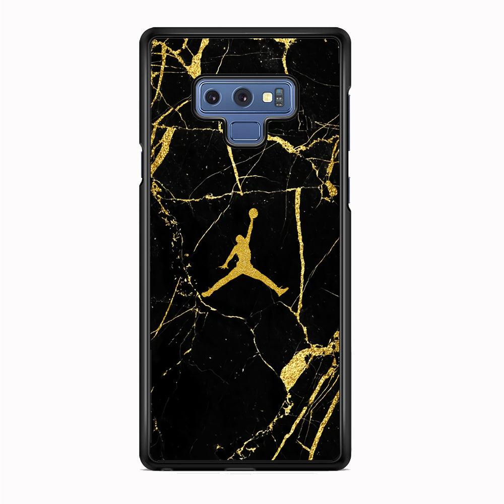Air Jordan Golden Root Marble Samsung Galaxy Note 9 Case-Rubber Black (2D Case)-Oxvistore