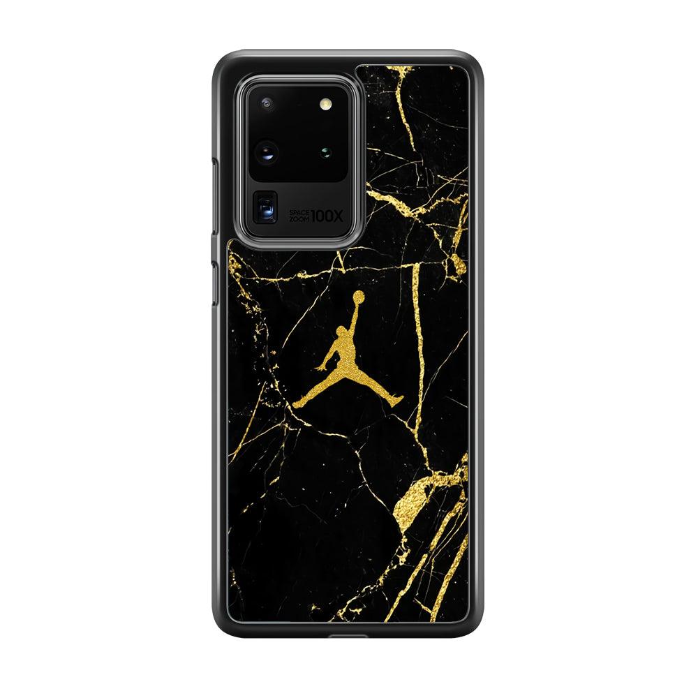 Air Jordan Golden Root Marble Samsung Galaxy S20 Ultra Case-Rubber Black (2D Case)-Oxvistore