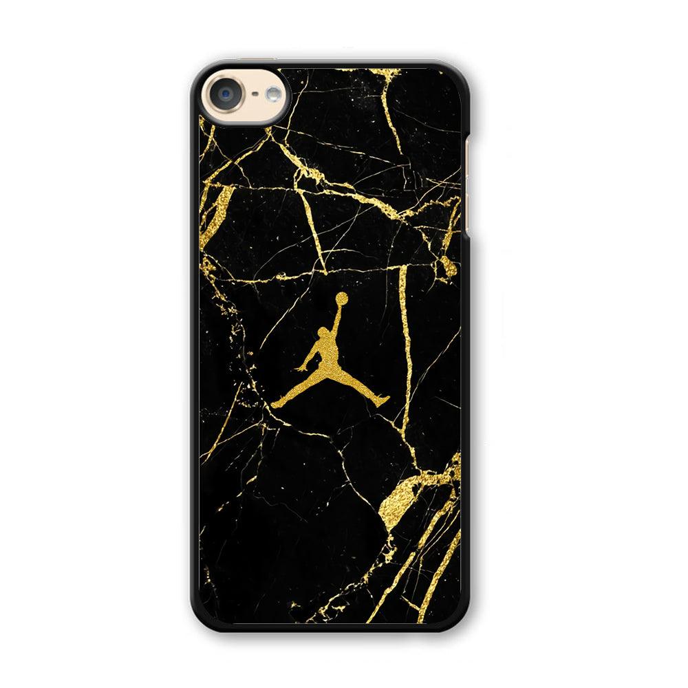 Air Jordan Golden Root Marble iPod Touch 6 Case-Plastic Black (2D Case)-Oxvistore