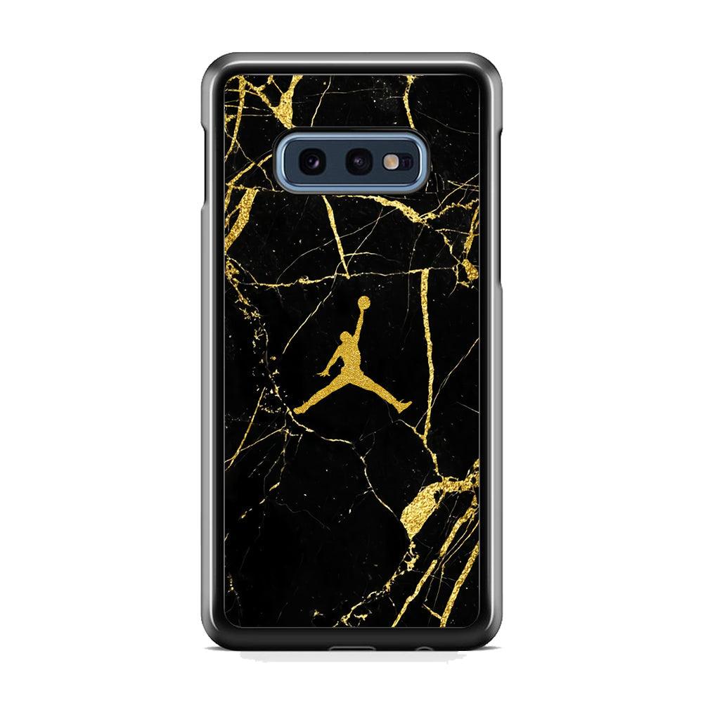 Air Jordan Golden Root Marble Samsung Galaxy S10E Case-Rubber Black (2D Case)-Oxvistore