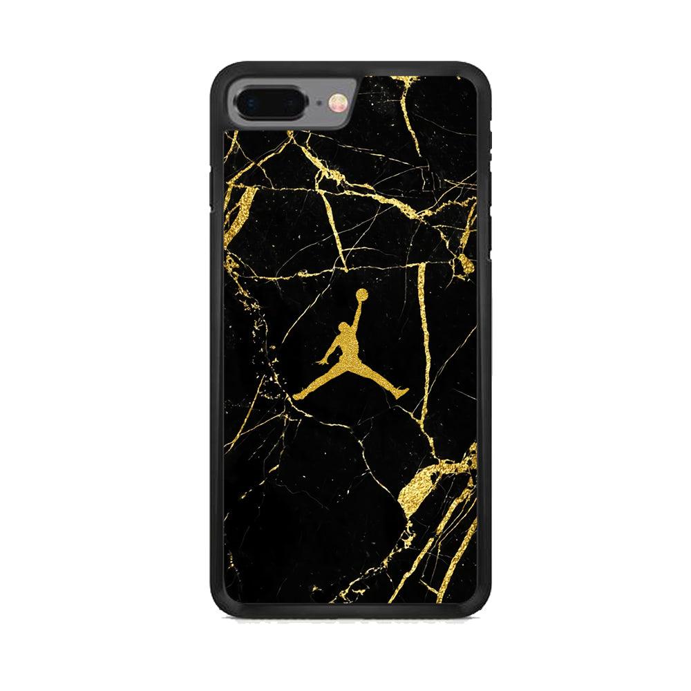 Air Jordan Golden Root Marble iPhone 7 Plus Case-Rubber Black (2D Case)-Oxvistore