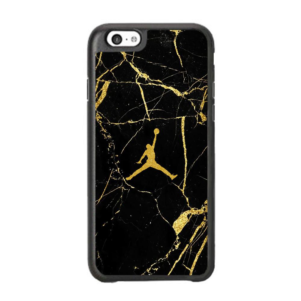 Air Jordan Golden Root Marble iPhone 6 Plus | 6s Plus Case-Rubber Black (2D Case)-Oxvistore
