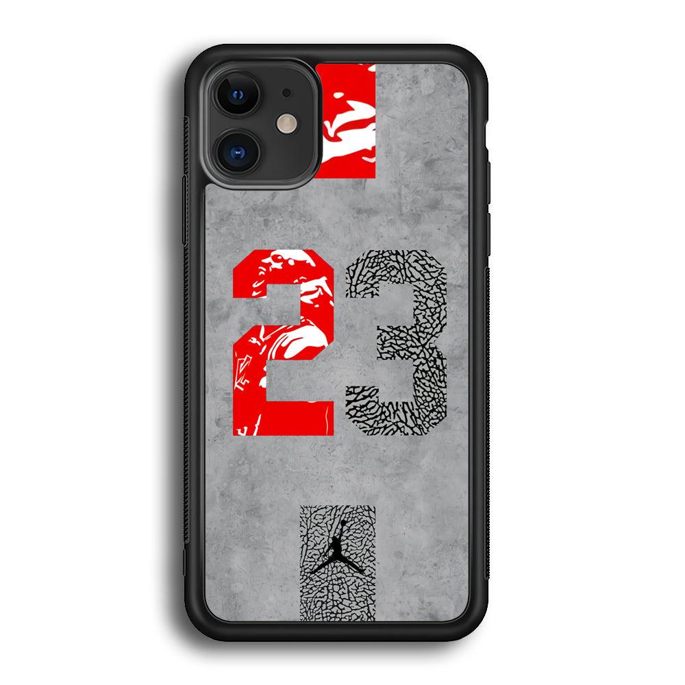 Air Jordan Great 23 iPhone 12 Case-Rubber Black (2D Case)-Oxvistore