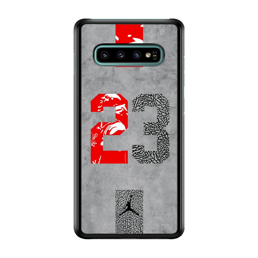 Air Jordan Great 23 Samsung Galaxy S10 Case-Rubber Black (2D Case)-Oxvistore