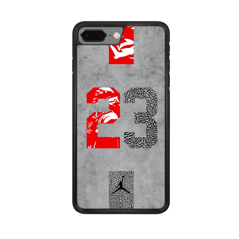 Air Jordan Great 23 iPhone 8 Plus Case-Rubber Black (2D Case)-Oxvistore