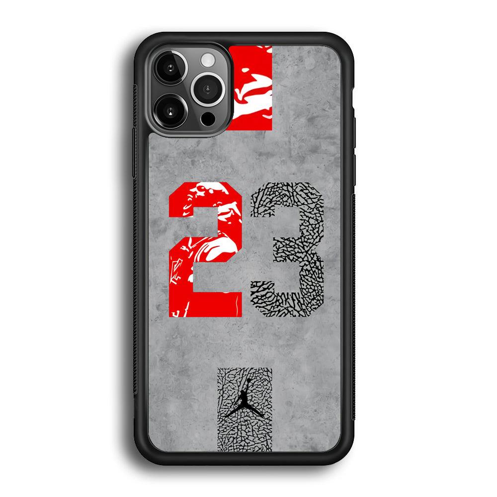 Air Jordan Great 23 iPhone 12 Pro Case-Rubber Black (2D Case)-Oxvistore