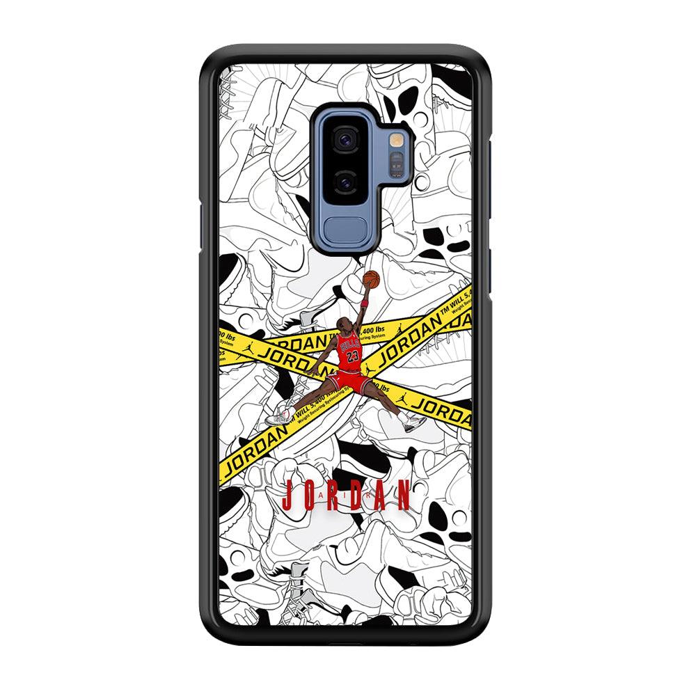 Air Jordan Jump and Fly Samsung Galaxy S9 Plus Case-Rubber Black (2D Case)-Oxvistore