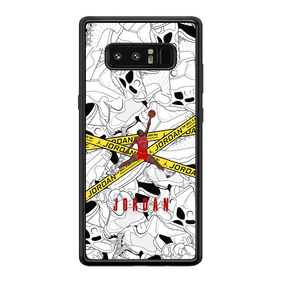 Air Jordan Jump and Fly Samsung Galaxy Note 8 Case-Rubber Black (2D Case)-Oxvistore