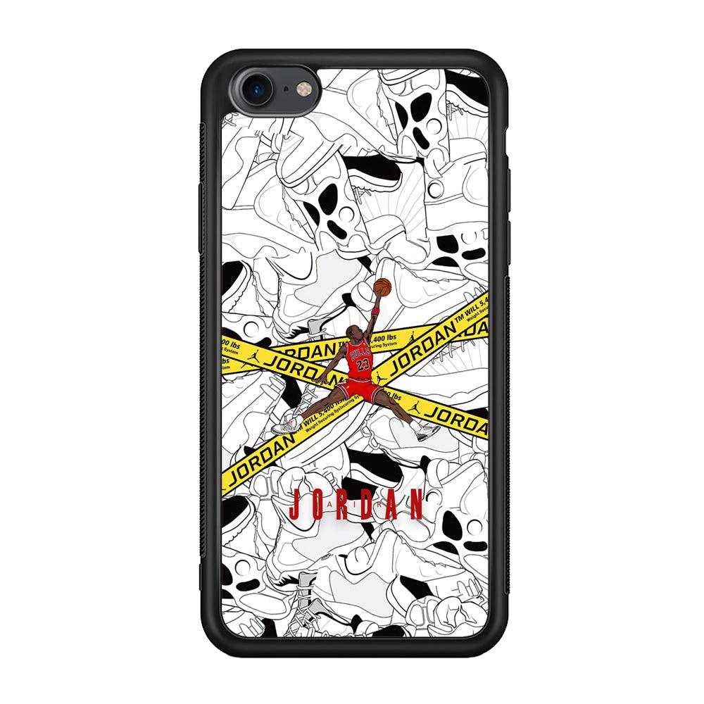 Air Jordan Jump and Fly iPhone 8 Case-Rubber Black (2D Case)-Oxvistore