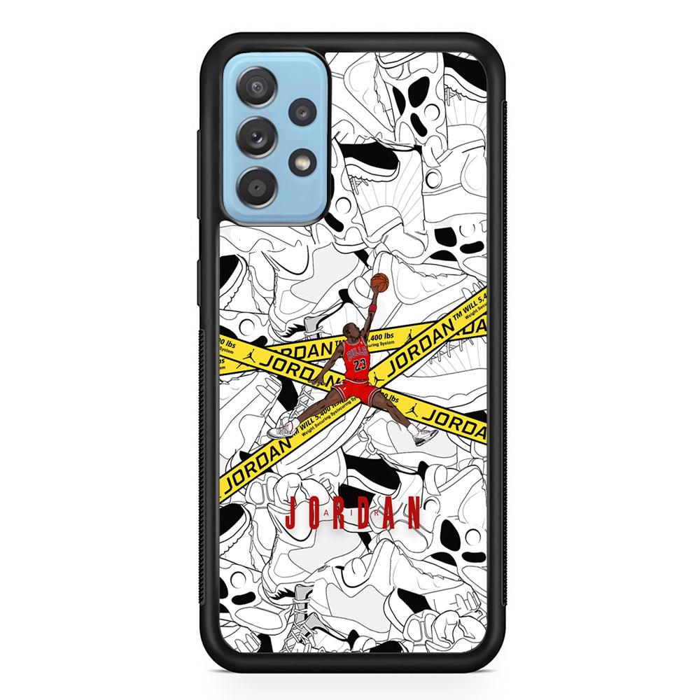 Air Jordan Jump and Fly Samsung Galaxy A52 Case-Rubber Black (2D Case)-Oxvistore