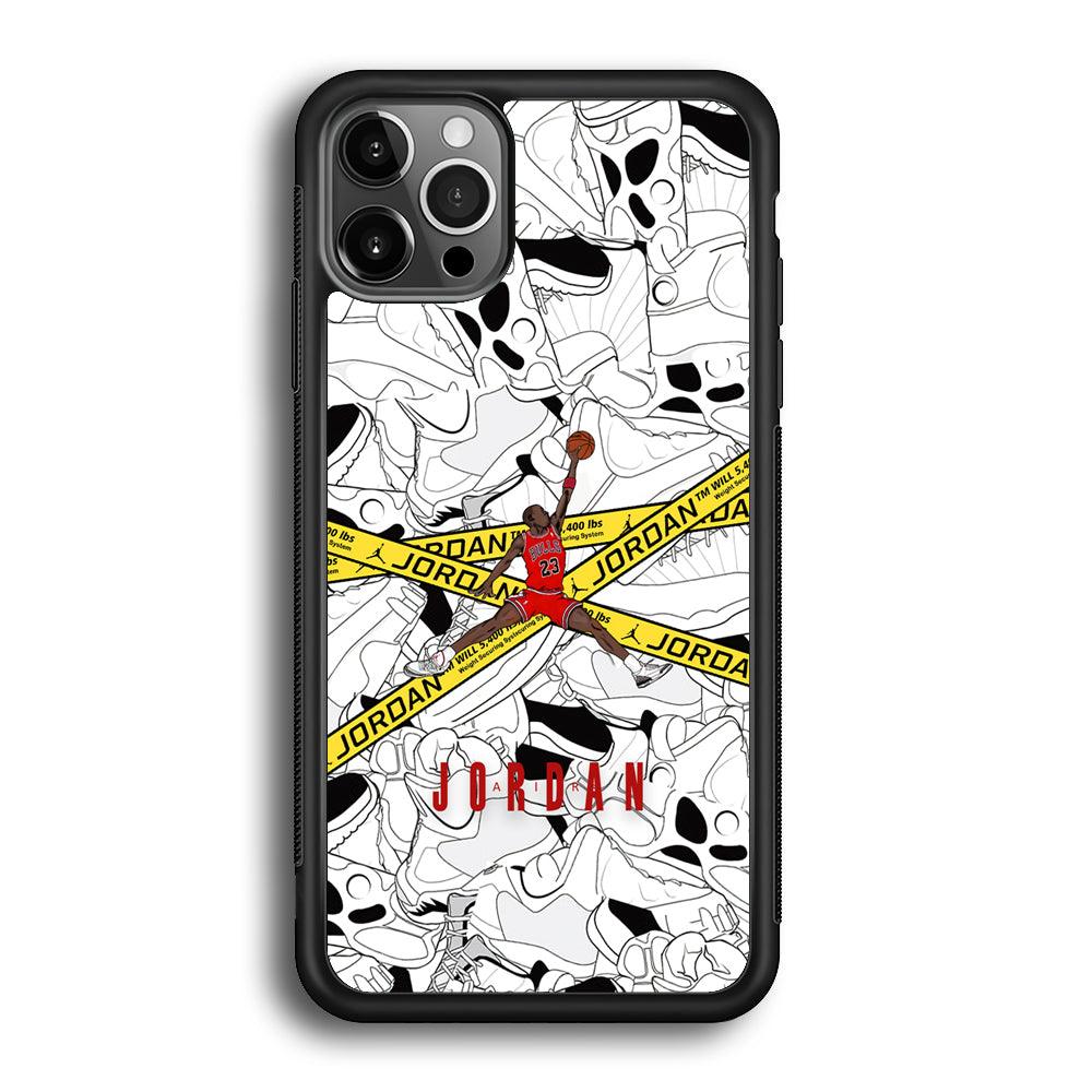 Air Jordan Jump and Fly iPhone 12 Pro Case-Rubber Black (2D Case)-Oxvistore