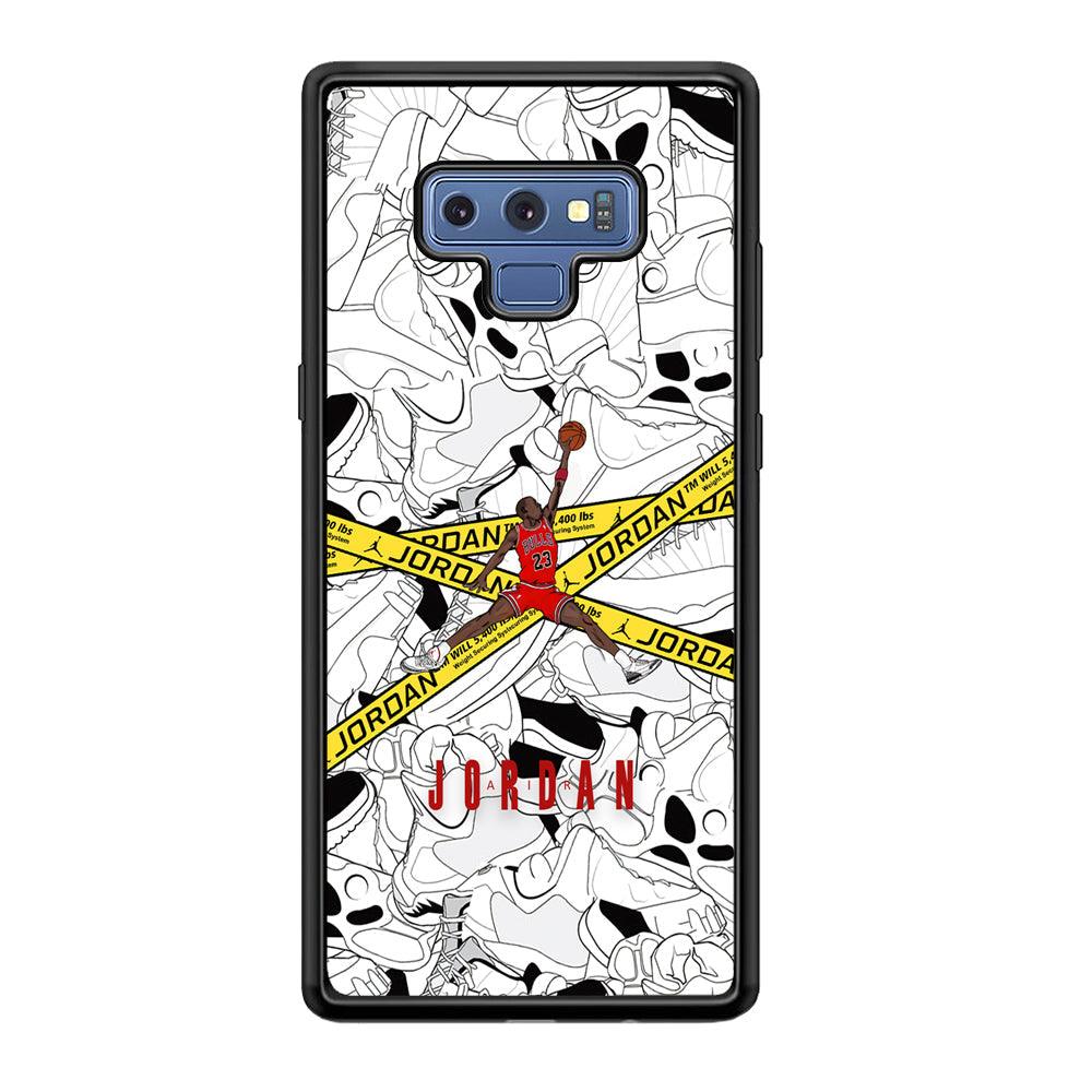 Air Jordan Jump and Fly Samsung Galaxy Note 9 Case-Rubber Black (2D Case)-Oxvistore