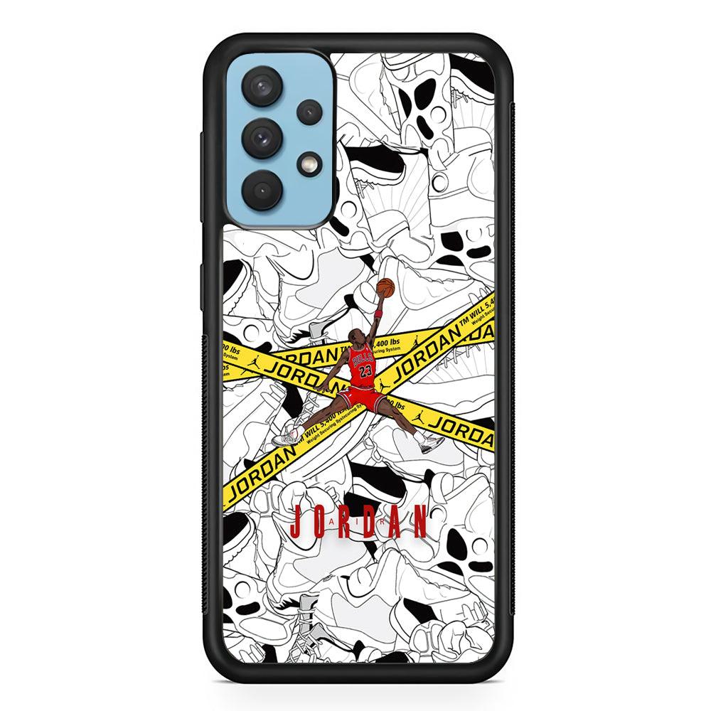 Air Jordan Jump and Fly Samsung Galaxy A32 Case-Rubber Black (2D Case)-Oxvistore