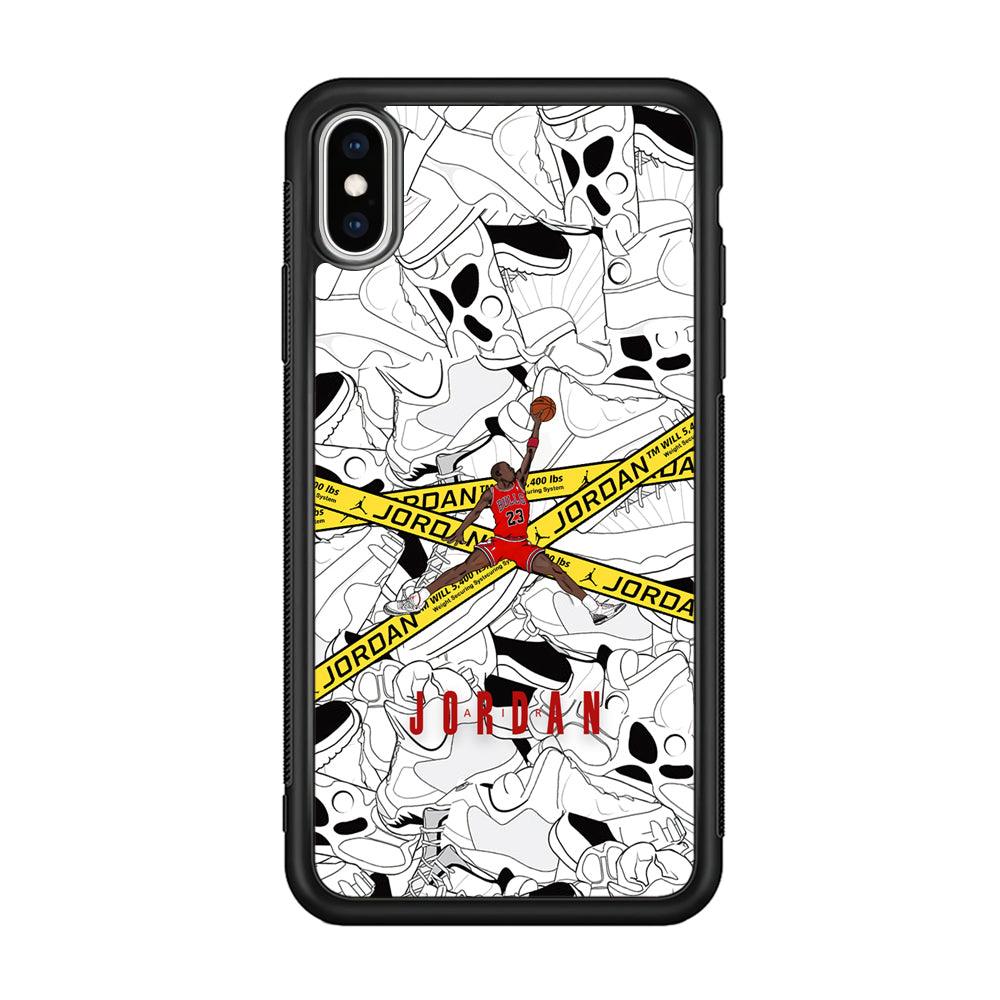 Air Jordan Jump and Fly iPhone Xs Max Case-Rubber Black (2D Case)-Oxvistore
