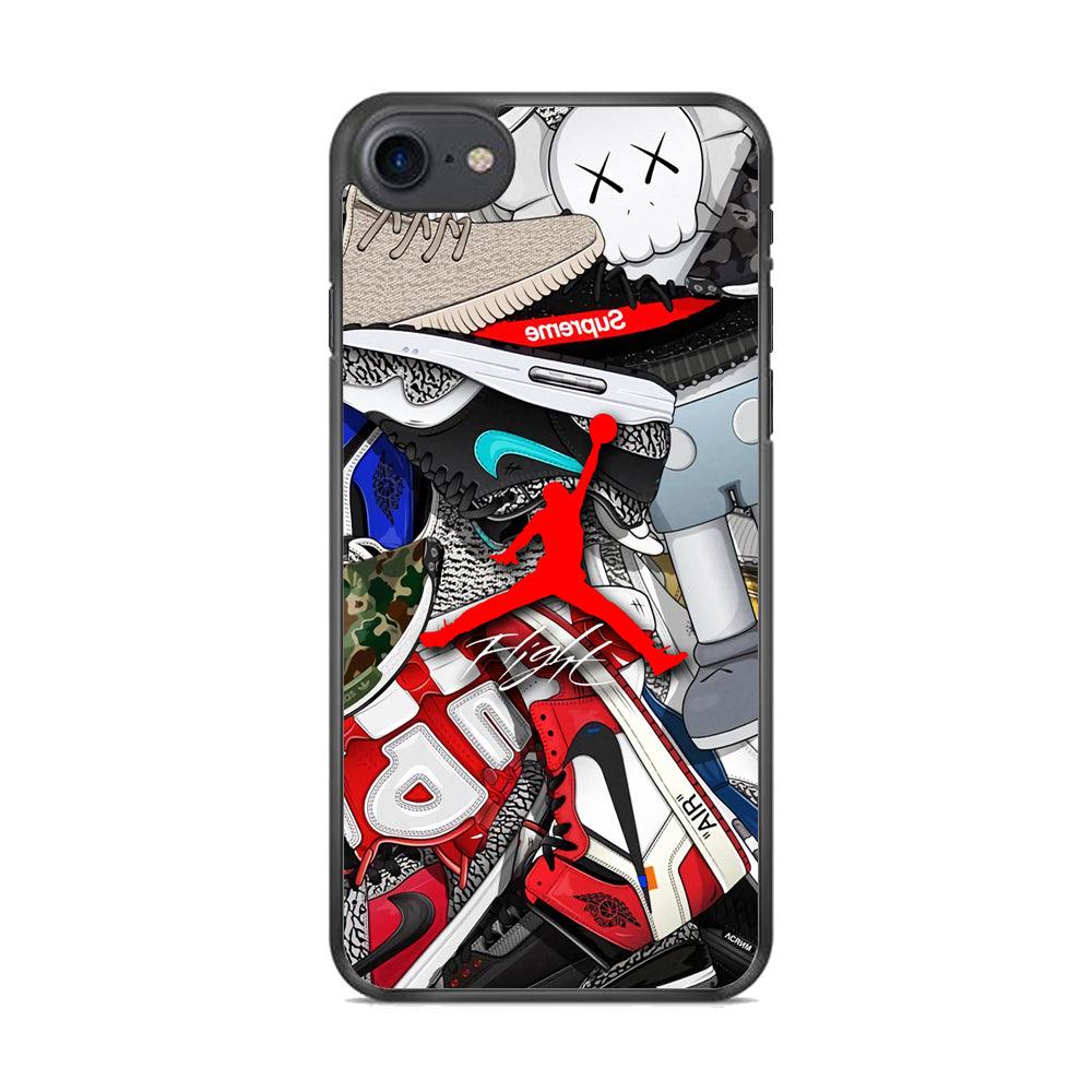 Air Jordan Leader of Layer iPhone 8 Case-Rubber Black (2D Case)-Oxvistore