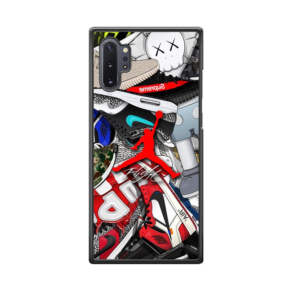 Air Jordan Leader of Layer Samsung Galaxy Note 10 Plus Case-Rubber Black (2D Case)-Oxvistore