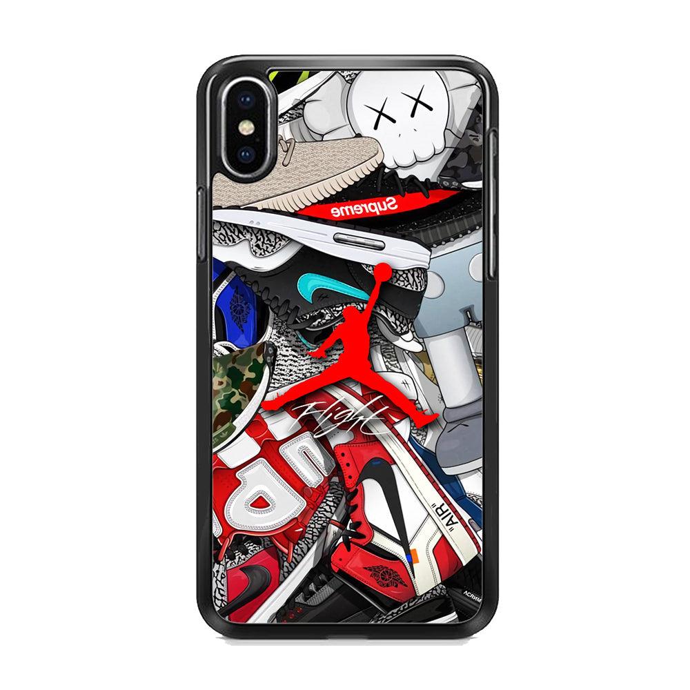 Air Jordan Leader of Layer iPhone XS Case-Rubber Black (2D Case)-Oxvistore