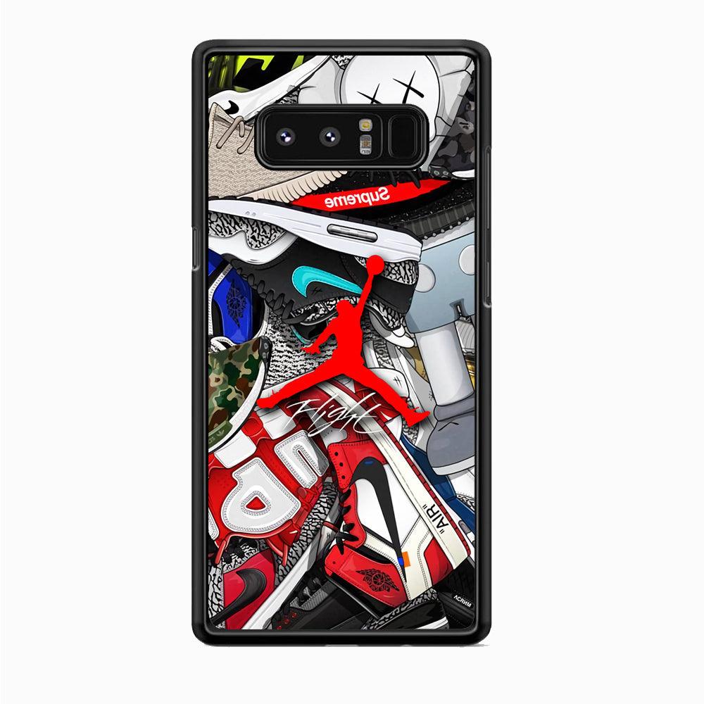 Air Jordan Leader of Layer Samsung Galaxy Note 8 Case-Rubber Black (2D Case)-Oxvistore