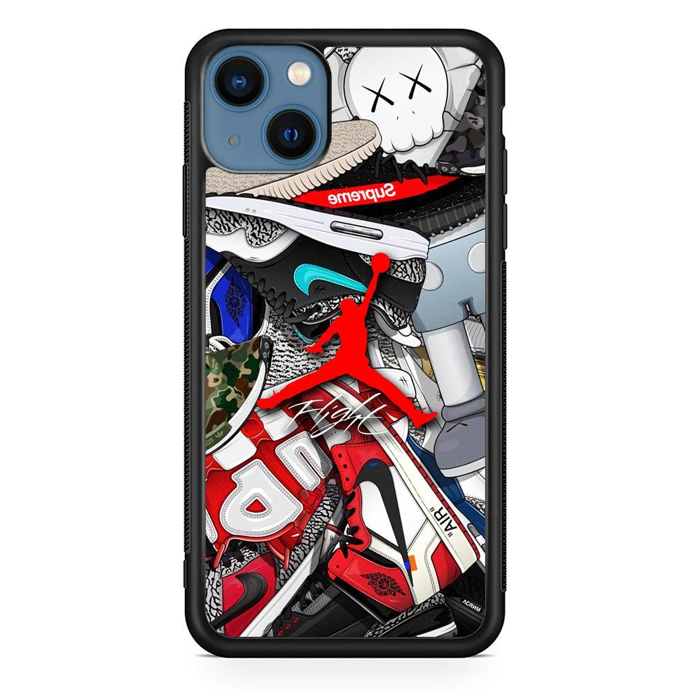 Air Jordan Leader of Layer iPhone 13 Case-Rubber Black (2D Case)-Oxvistore