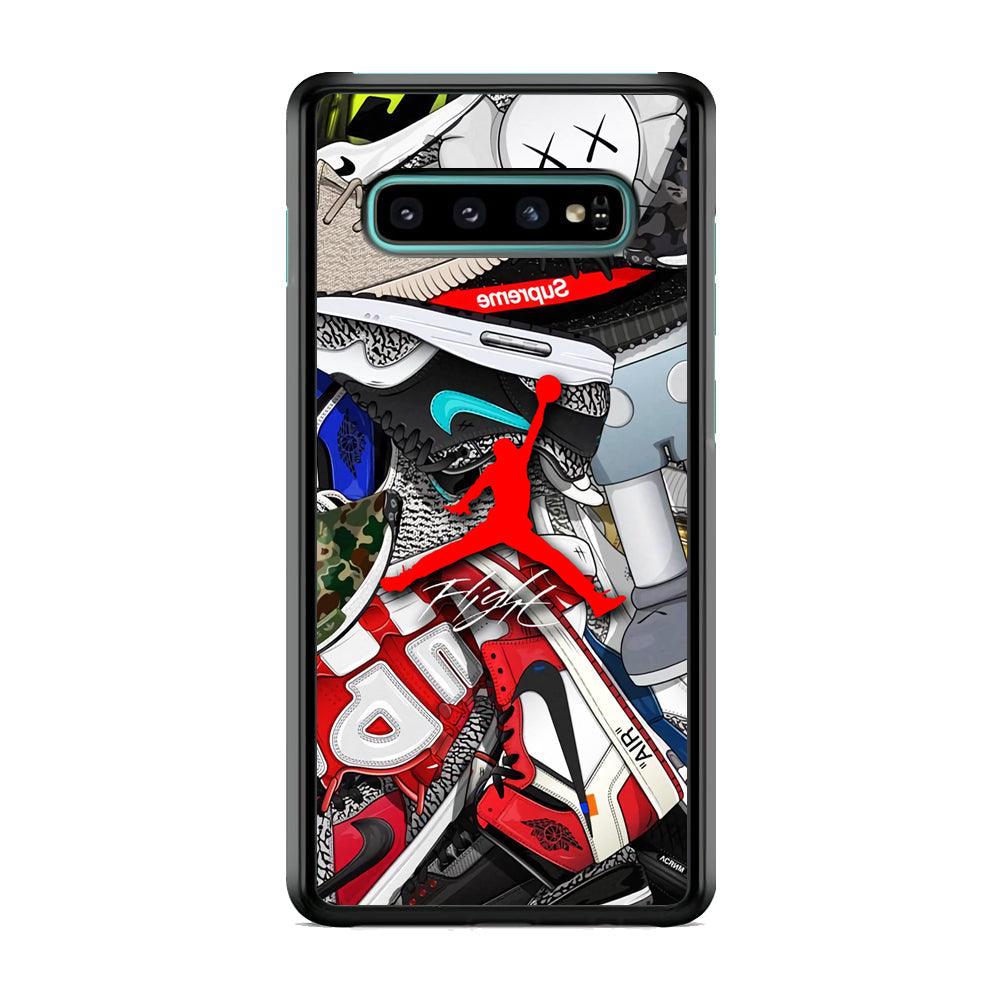 Air Jordan Leader of Layer Samsung Galaxy S10 Case-Rubber Black (2D Case)-Oxvistore