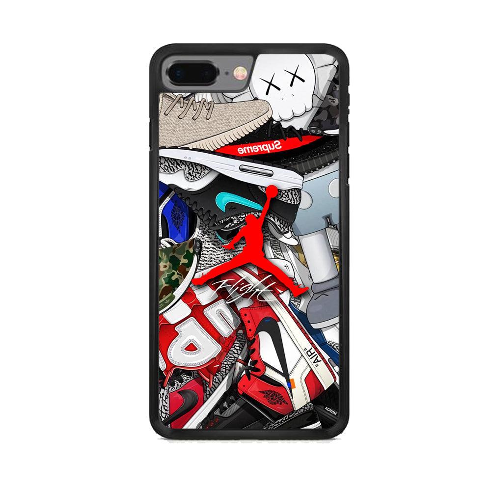 Air Jordan Leader of Layer iPhone 8 Plus Case-Rubber Black (2D Case)-Oxvistore