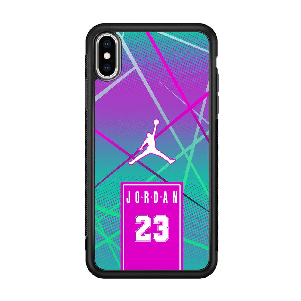 Air Jordan Light of The Year iPhone XS Case-Rubber Black (2D Case)-Oxvistore