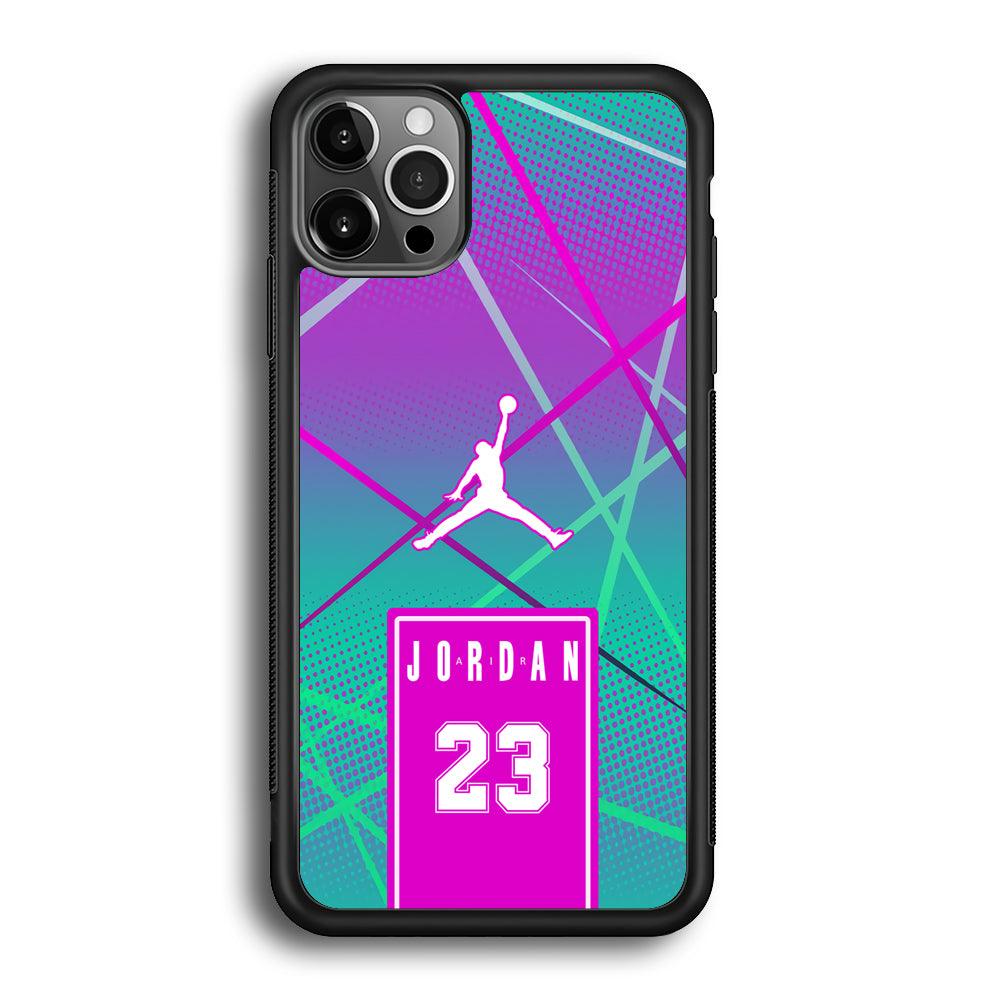 Air Jordan Light of The Year iPhone 12 Pro Case-Rubber Black (2D Case)-Oxvistore