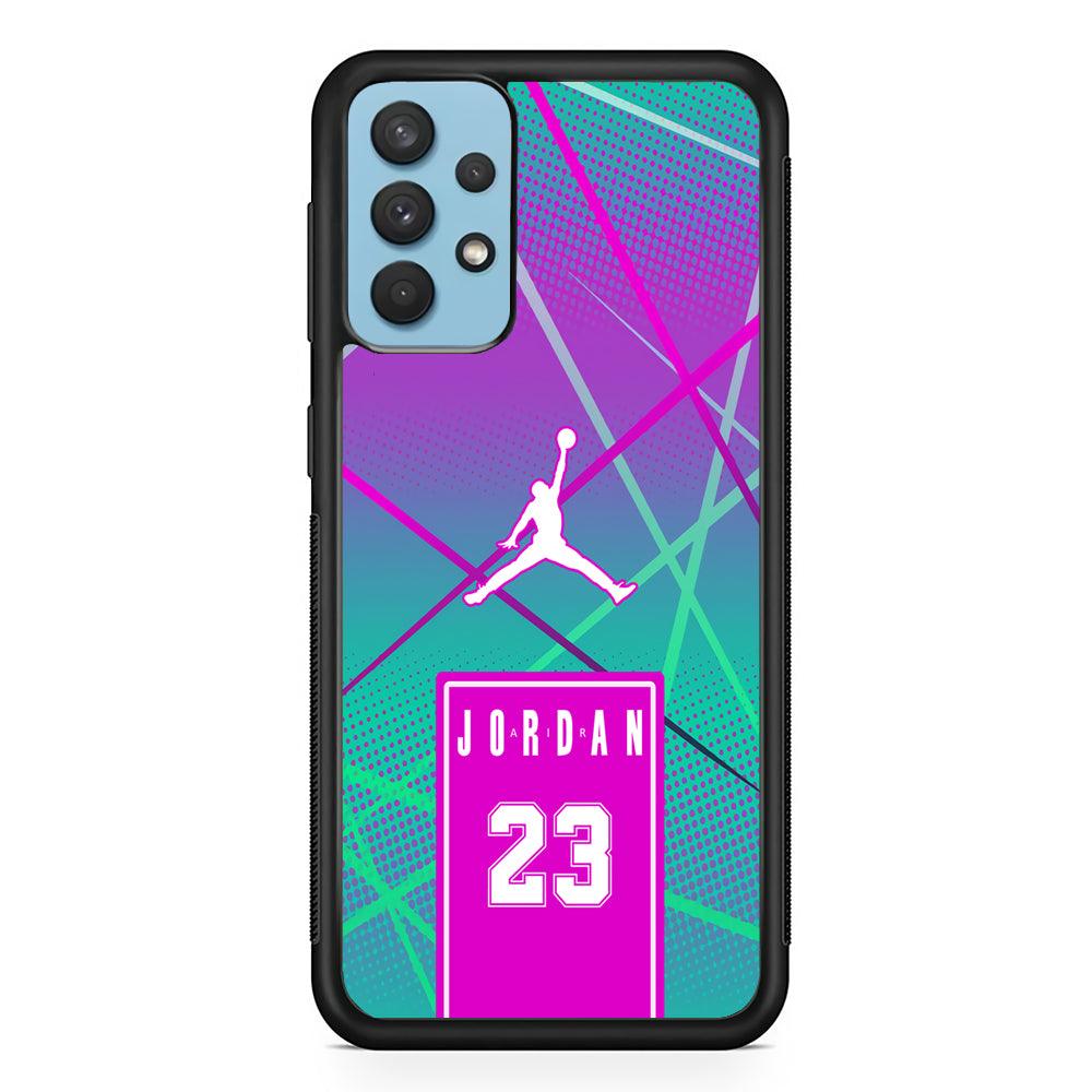 Air Jordan Light of The Year Samsung Galaxy A32 Case-Rubber Black (2D Case)-Oxvistore