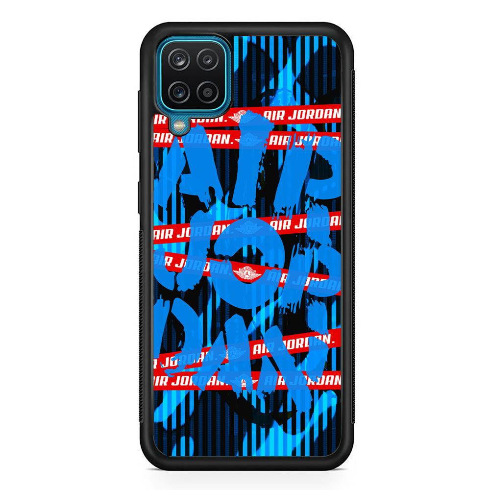 Air Jordan Line Under Water Samsung Galaxy A12 Case-Rubber Black (2D Case)-Oxvistore