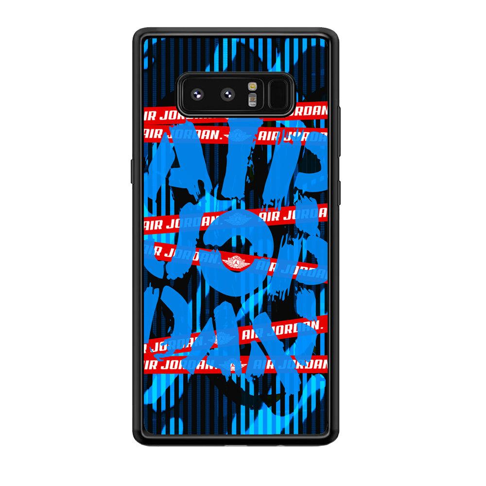 Air Jordan Line Under Water Samsung Galaxy Note 8 Case-Rubber Black (2D Case)-Oxvistore
