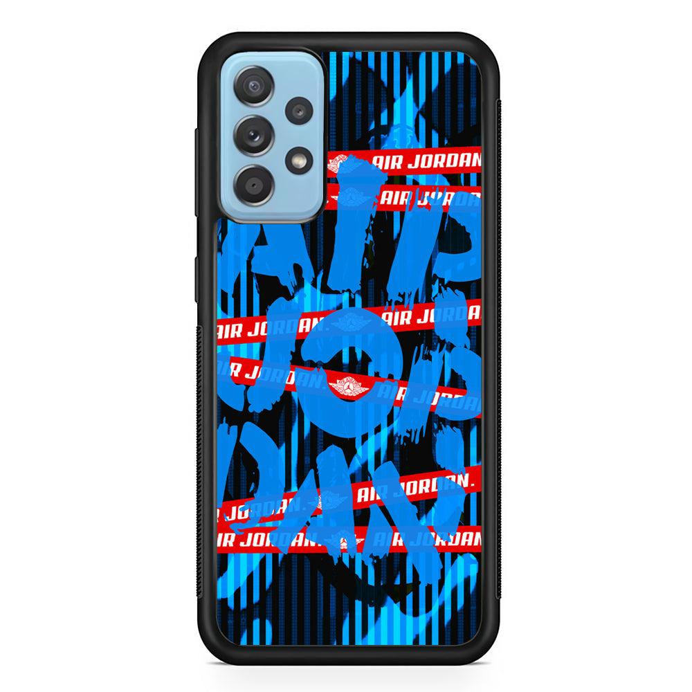 Air Jordan Line Under Water Samsung Galaxy A52 Case-Rubber Black (2D Case)-Oxvistore