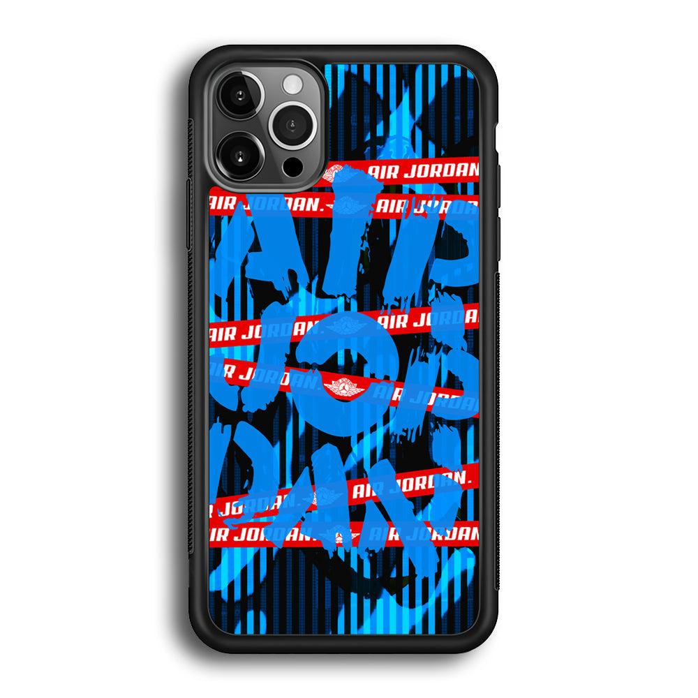 Air Jordan Line Under Water iPhone 12 Pro Case-Rubber Black (2D Case)-Oxvistore