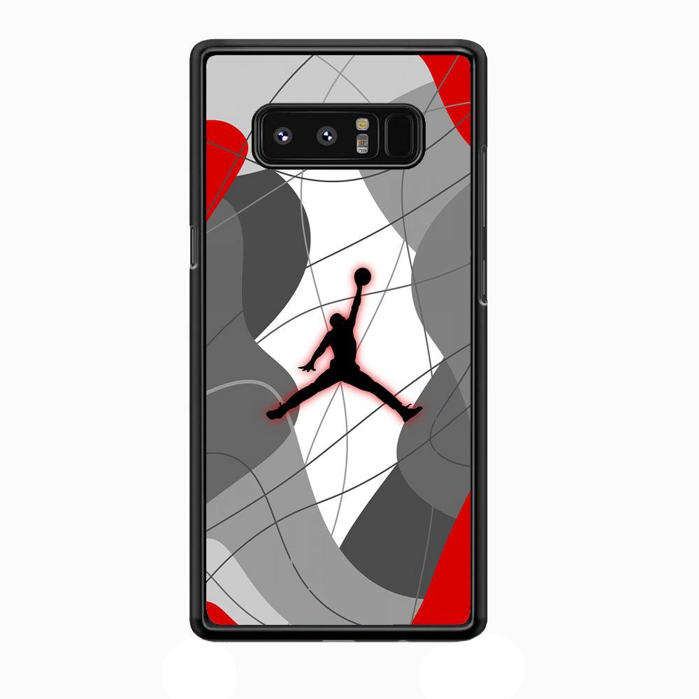 Air Jordan Line of Tradition Samsung Galaxy Note 8 Case-Rubber Black (2D Case)-Oxvistore