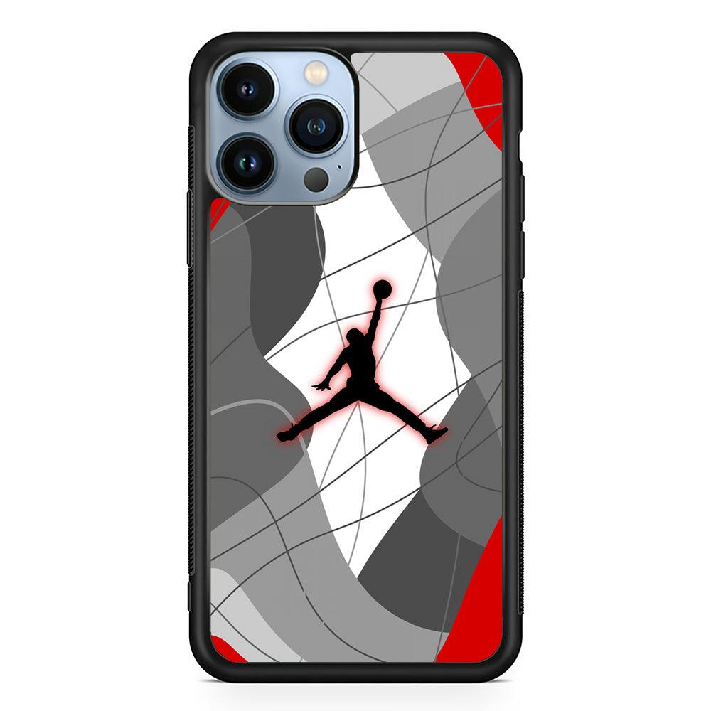 Air Jordan Line of Tradition iPhone 14 Pro Max Case-Rubber Black (2D Case)-Oxvistore